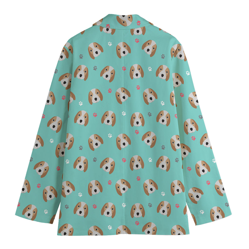 Adorable Beagle Puppy Pattern Print Women's Blazer