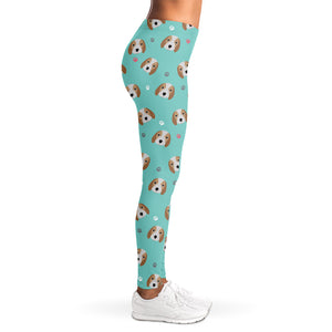 Adorable Beagle Puppy Pattern Print Women's Leggings