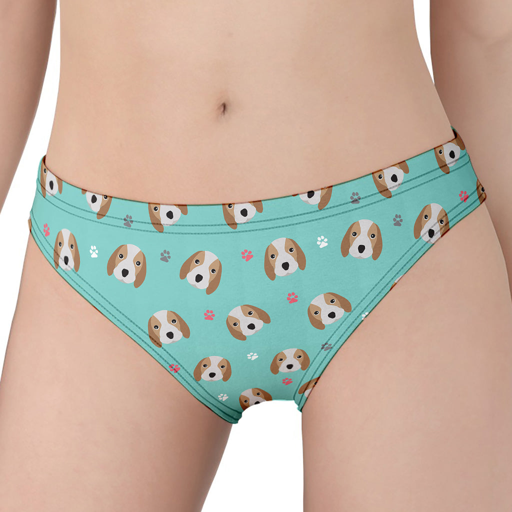 Adorable Beagle Puppy Pattern Print Women's Panties