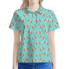 Adorable Beagle Puppy Pattern Print Women's Polo Shirt