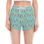 Adorable Beagle Puppy Pattern Print Women's Split Running Shorts