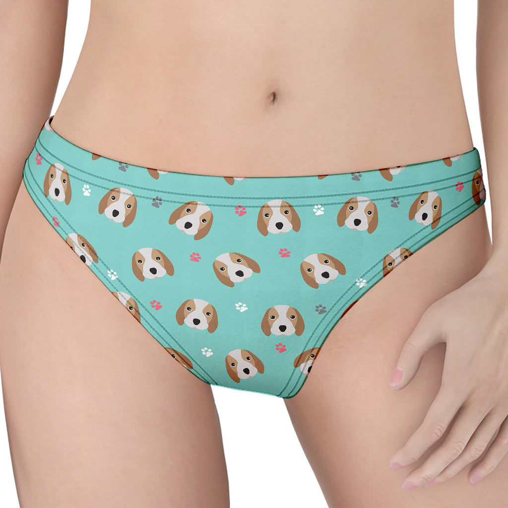 Adorable Beagle Puppy Pattern Print Women's Thong