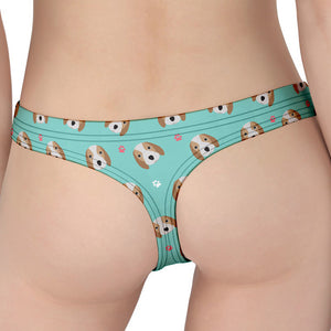 Adorable Beagle Puppy Pattern Print Women's Thong