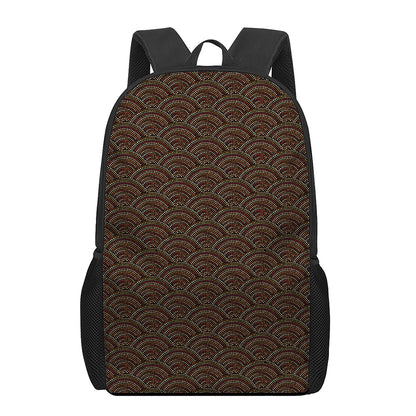 African Afro Dot Pattern Print 17 Inch Backpack