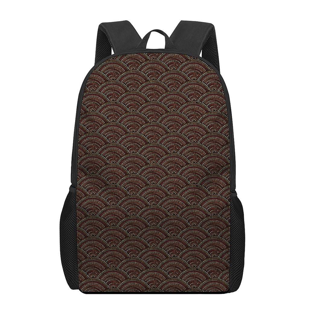 African Afro Dot Pattern Print 17 Inch Backpack