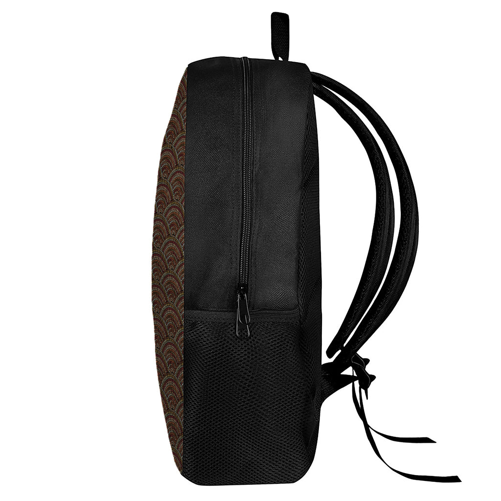 African Afro Dot Pattern Print 17 Inch Backpack