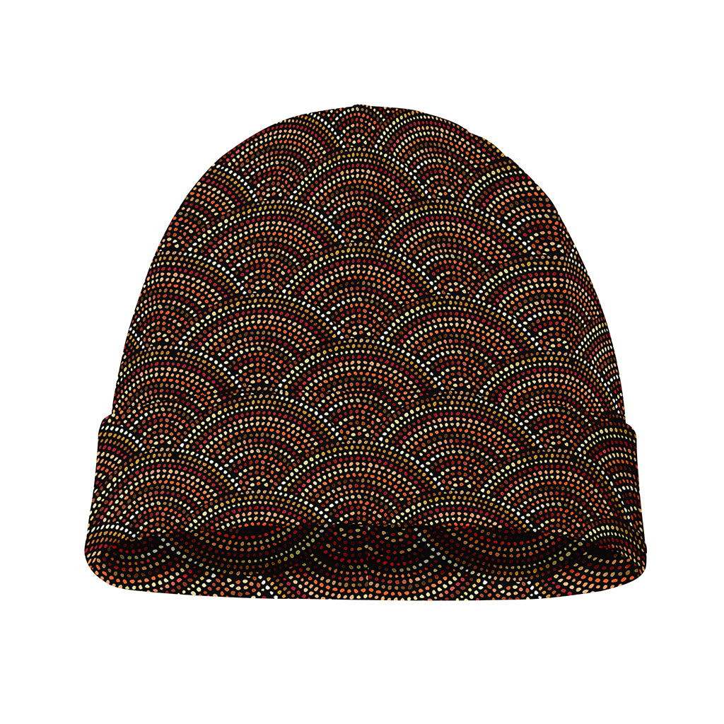 African Afro Dot Pattern Print Beanie