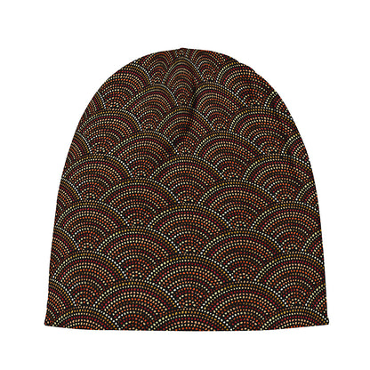 African Afro Dot Pattern Print Beanie