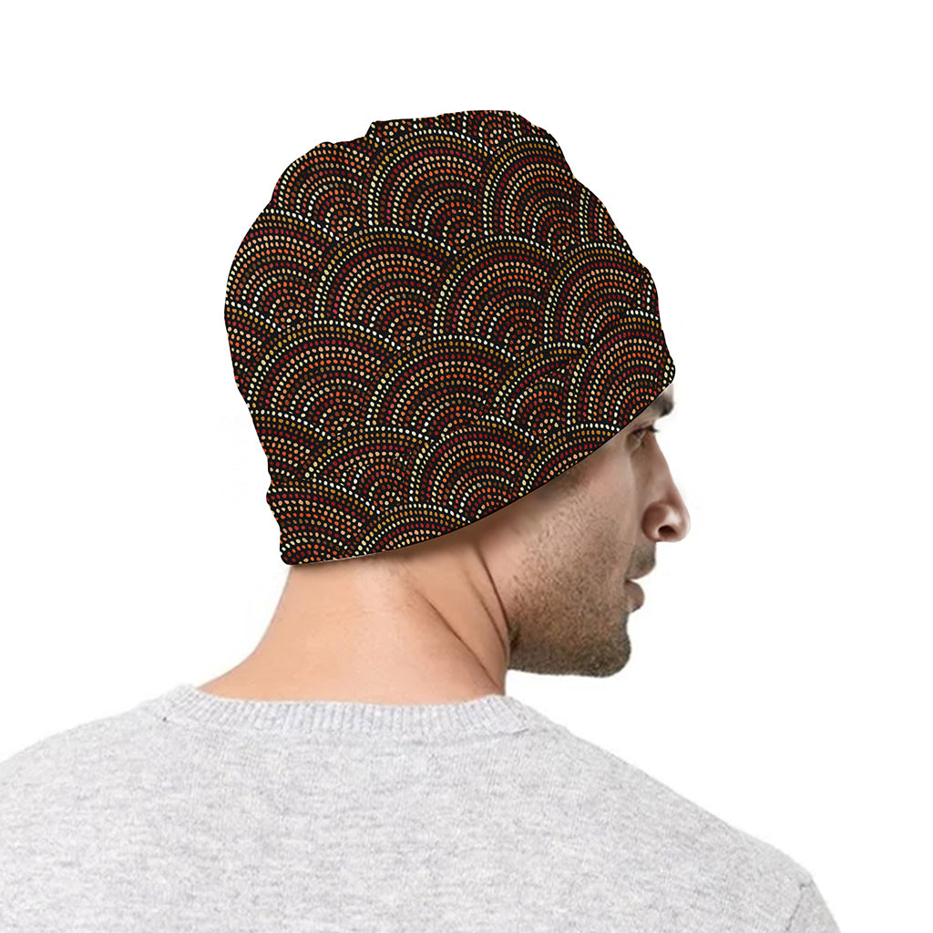 African Afro Dot Pattern Print Beanie