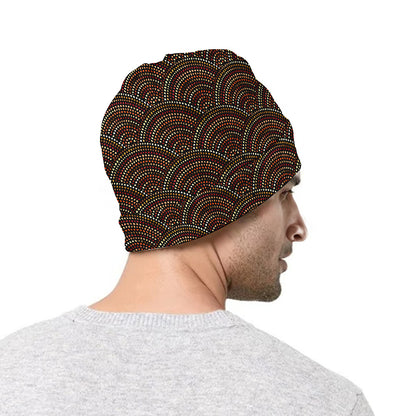 African Afro Dot Pattern Print Beanie