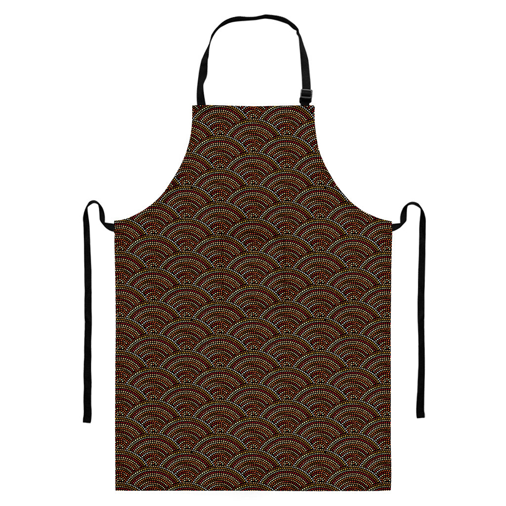 African Afro Dot Pattern Print Bib Apron With Pocket