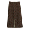 African Afro Dot Pattern Print Cotton Front Slit Maxi Skirt