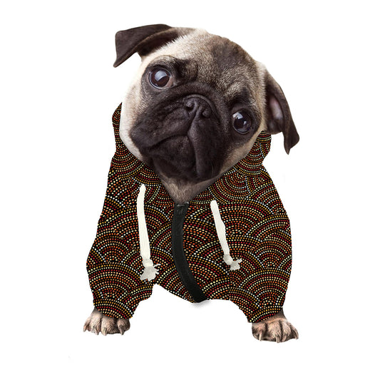African Afro Dot Pattern Print Dog Zip Up Hoodie
