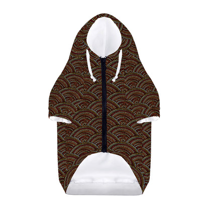 African Afro Dot Pattern Print Dog Zip Up Hoodie