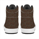 African Afro Dot Pattern Print High Top Leather Sneakers