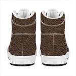 African Afro Dot Pattern Print High Top Leather Sneakers