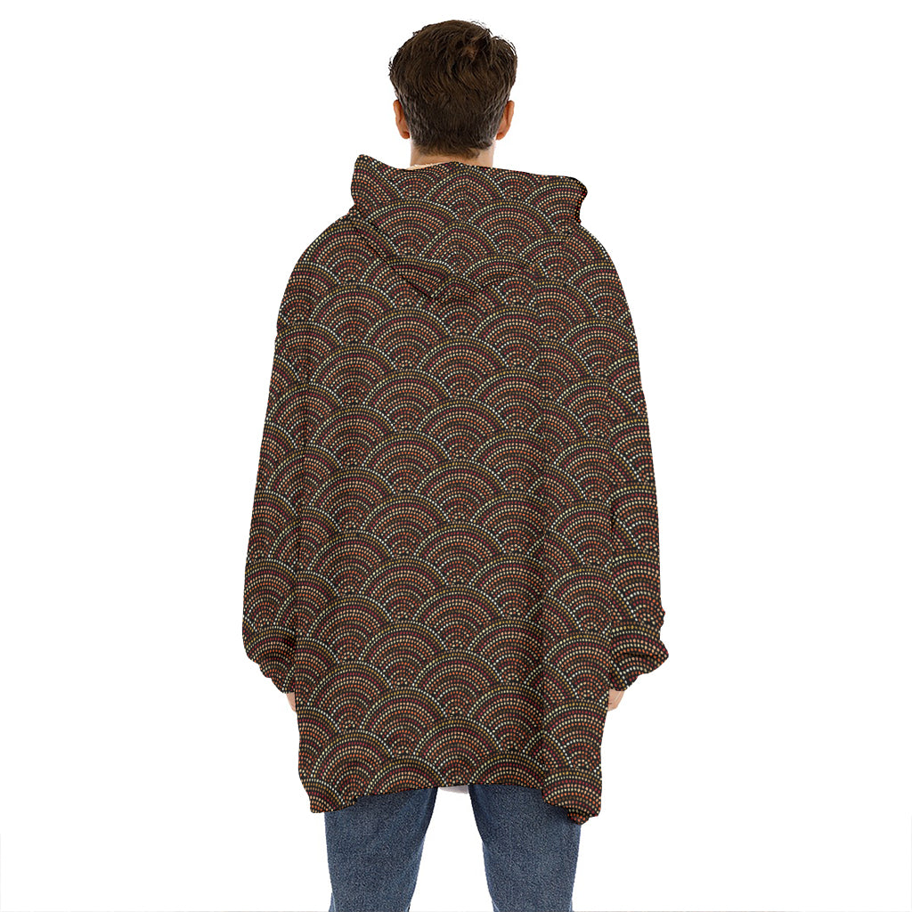 African Afro Dot Pattern Print Hoodie Blanket