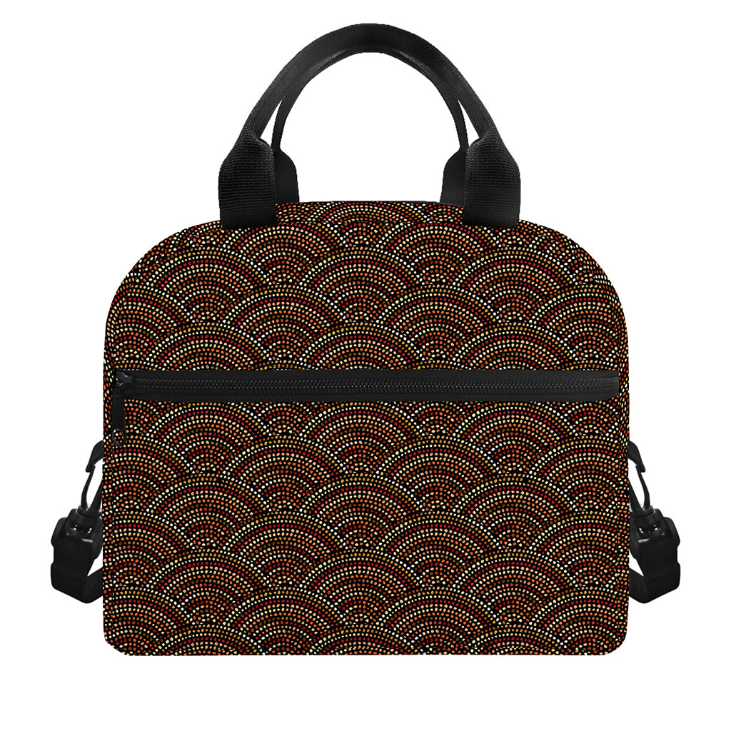 African Afro Dot Pattern Print Insulated Lunch Bag