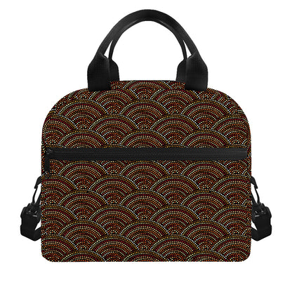 African Afro Dot Pattern Print Insulated Lunch Bag