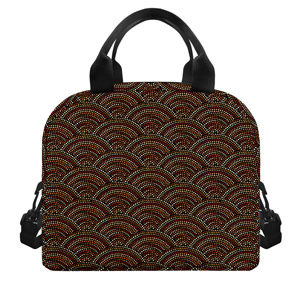 African Afro Dot Pattern Print Insulated Lunch Bag
