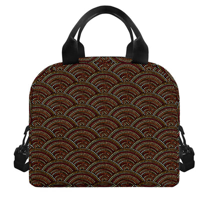 African Afro Dot Pattern Print Insulated Lunch Bag
