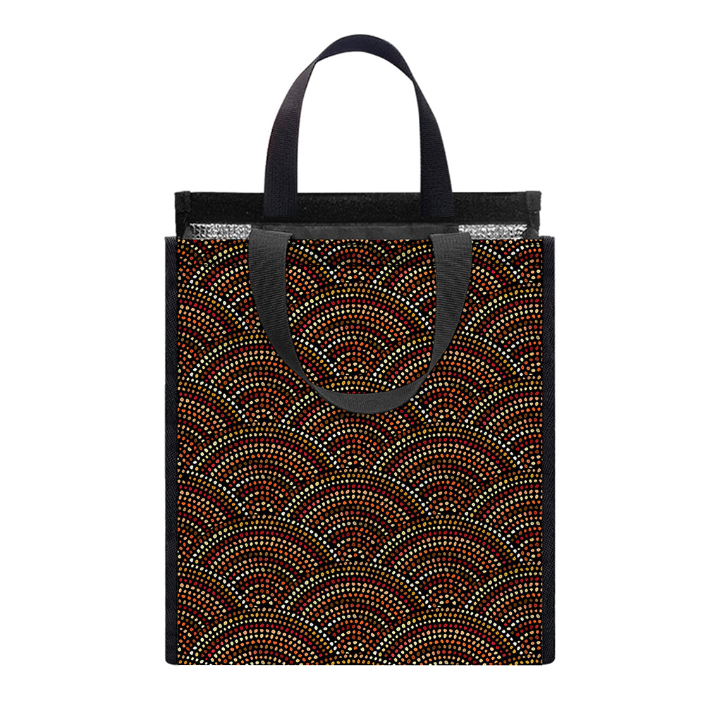 African Afro Dot Pattern Print Insulated Lunch Tote