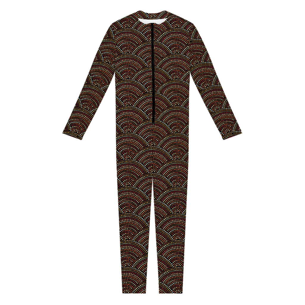 African Afro Dot Pattern Print Jumpsuit