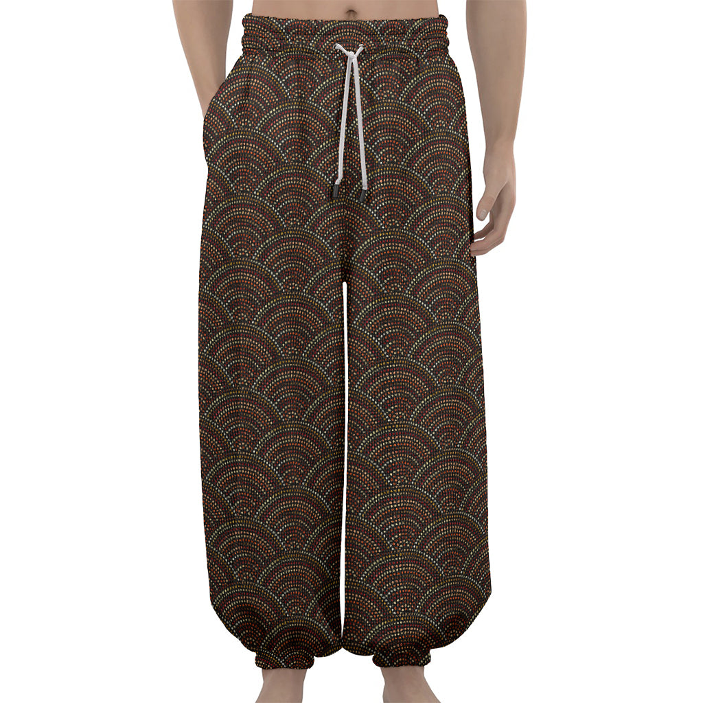 African Afro Dot Pattern Print Lantern Pants