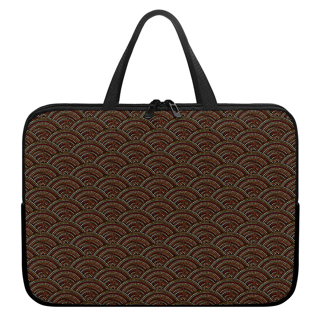 African Afro Dot Pattern Print Laptop Sleeve With Handle