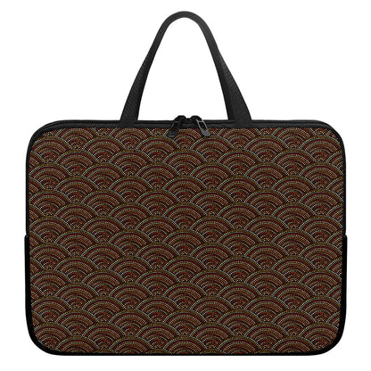 African Afro Dot Pattern Print Laptop Sleeve With Handle