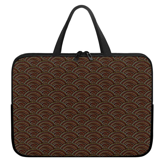 African Afro Dot Pattern Print Laptop Sleeve With Handle