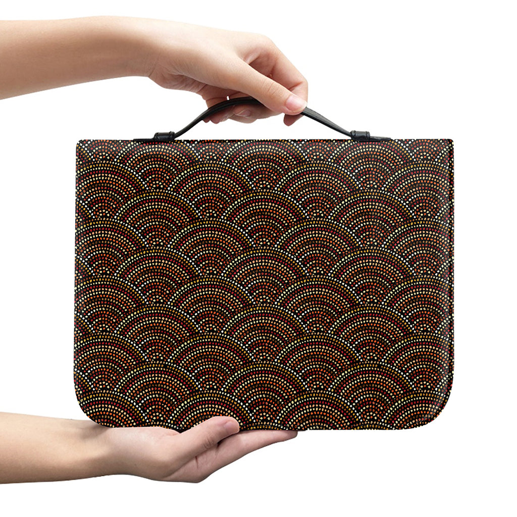 African Afro Dot Pattern Print Leather Bible Cover