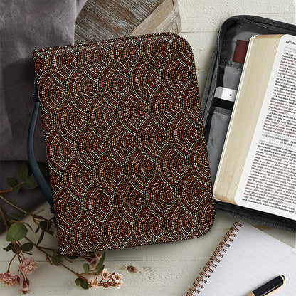 African Afro Dot Pattern Print Leather Bible Cover