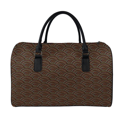 African Afro Dot Pattern Print Leather Duffle Bag