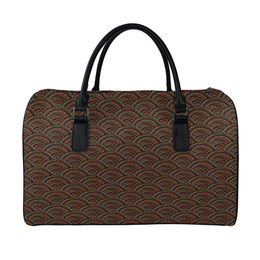 African Afro Dot Pattern Print Leather Duffle Bag