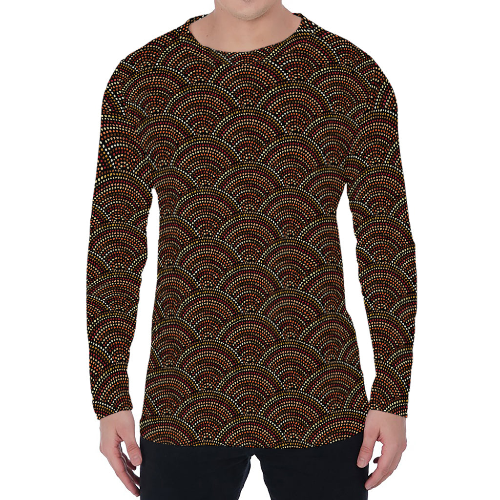 African Afro Dot Pattern Print Men's Long Sleeve T-Shirt