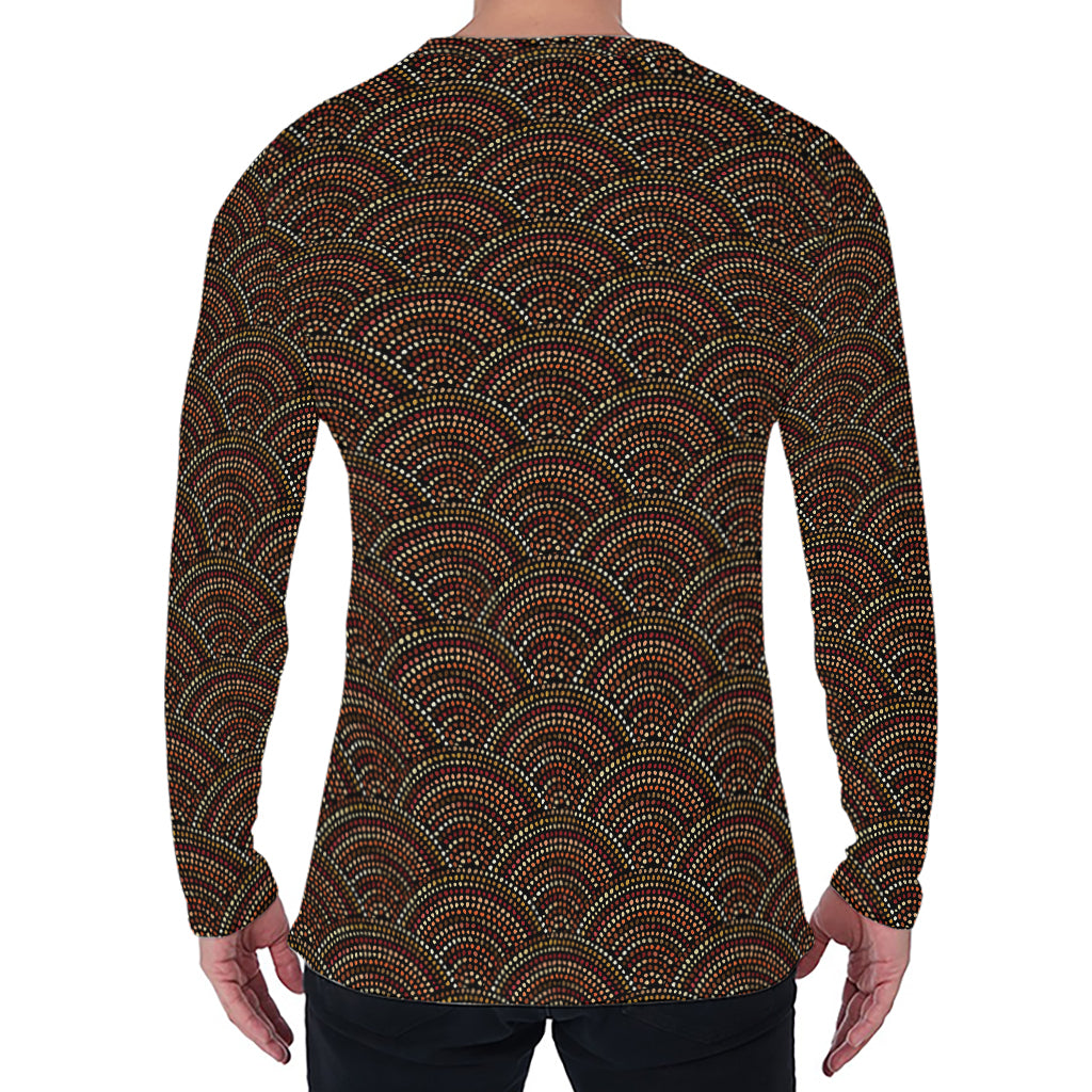 African Afro Dot Pattern Print Men's Long Sleeve T-Shirt