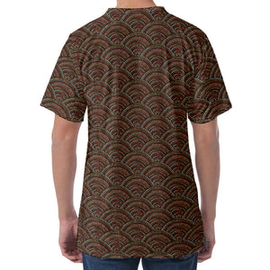 African Afro Dot Pattern Print Men's Velvet T-Shirt