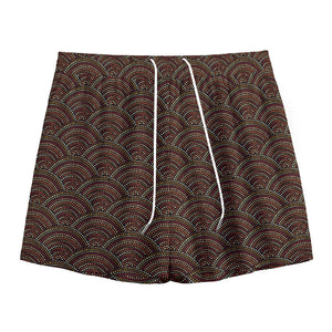 African Afro Dot Pattern Print Mesh Shorts