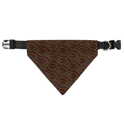 African Afro Dot Pattern Print Over The Collar Dog Bandana