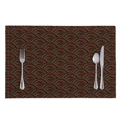 African Afro Dot Pattern Print Placemat