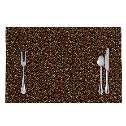 African Afro Dot Pattern Print Placemat