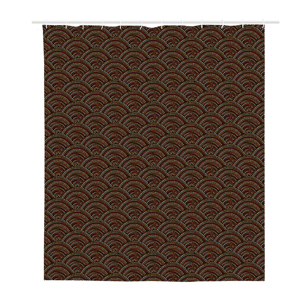 African Afro Dot Pattern Print Polyester Shower Curtain
