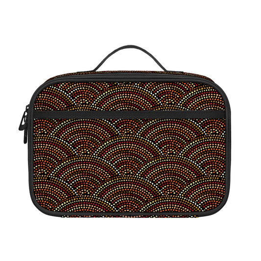 African Afro Dot Pattern Print Portable Lunch Bag