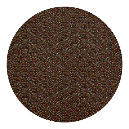 African Afro Dot Pattern Print Round Blanket