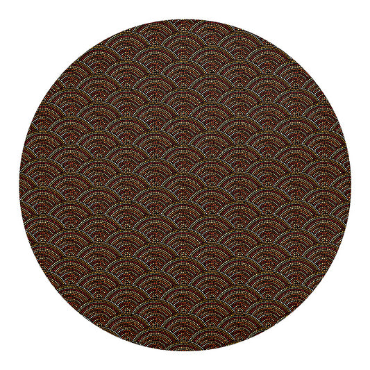 African Afro Dot Pattern Print Round Blanket