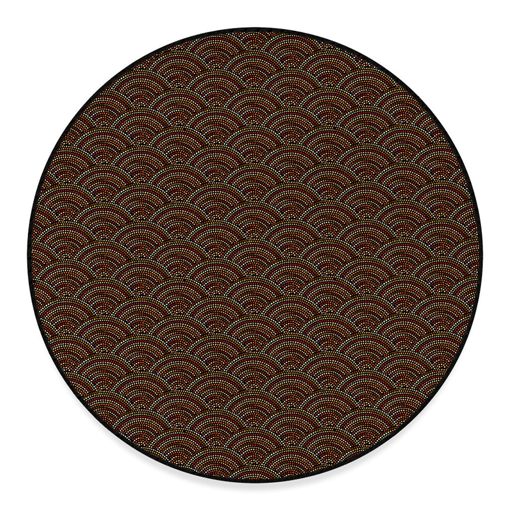 African Afro Dot Pattern Print Round Floor Mat