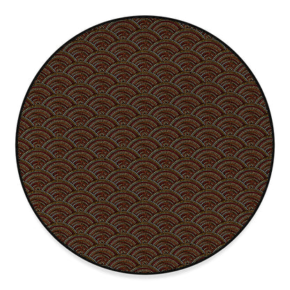 African Afro Dot Pattern Print Round Floor Mat