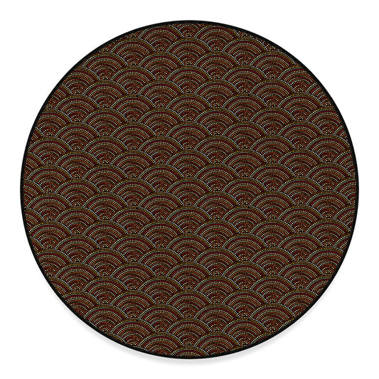 African Afro Dot Pattern Print Round Floor Mat
