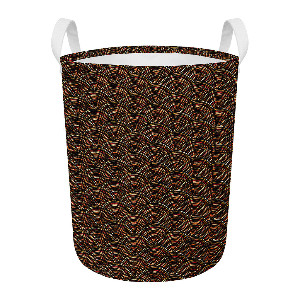 African Afro Dot Pattern Print Round Laundry Basket